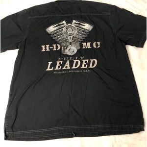 Harley Davidson Men's Button Front Short Sleeve Milwaukee Wisconsin XL